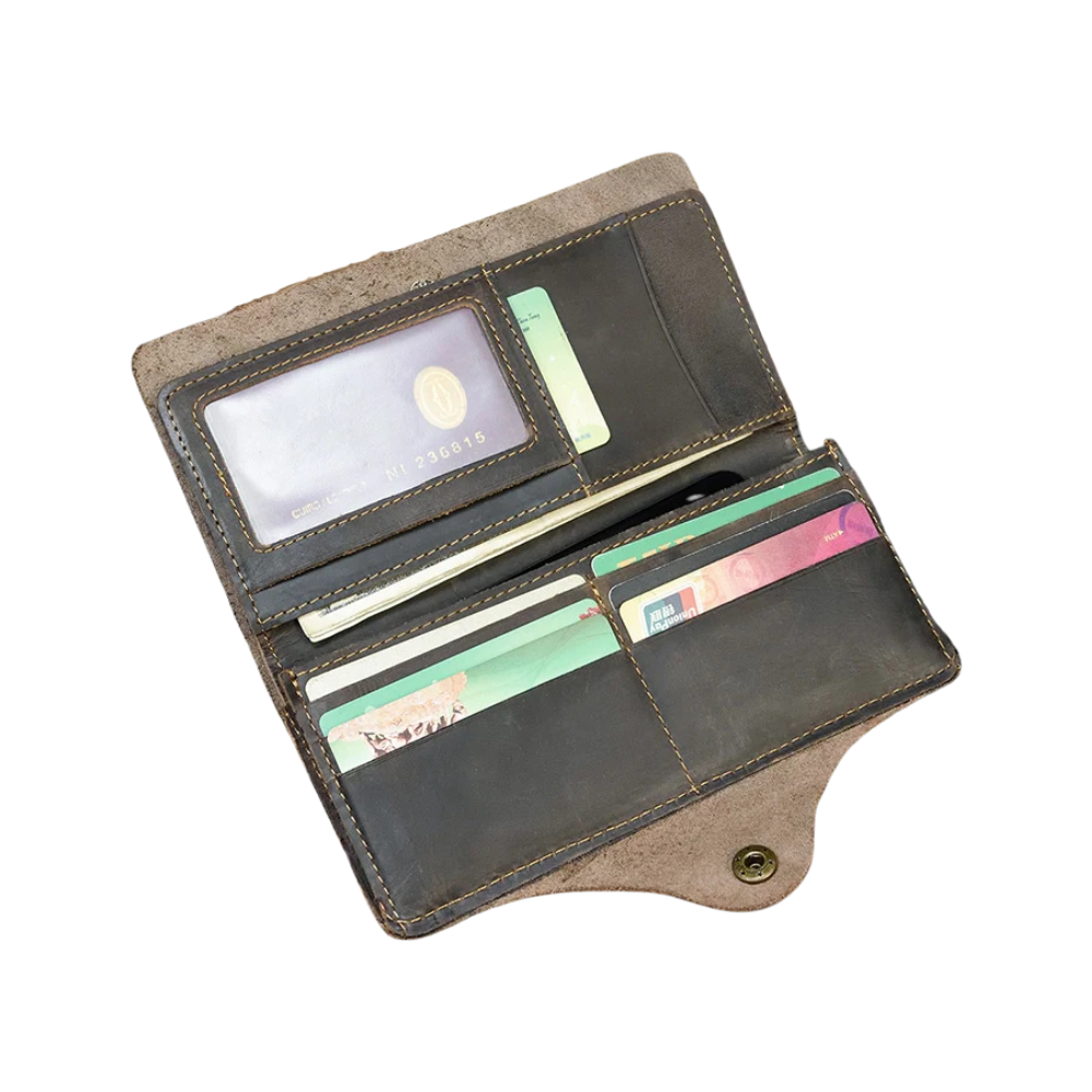 THE REDWOOD | HANDCRAFTED LEATHER LONG WALLET