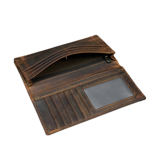 THE REDWOOD | HANDCRAFTED LEATHER LONG WALLET