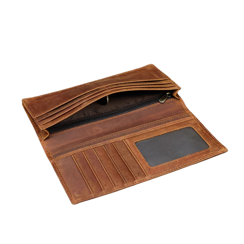 THE REDWOOD | HANDCRAFTED LEATHER LONG WALLET